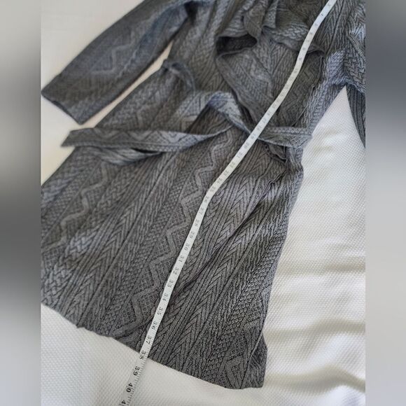 ECCOCI knit coat belted side pockets wool blend new without tags minimalist - Picture 9 of 16